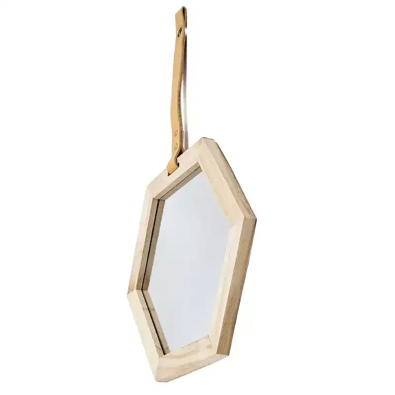 MAYEERTY 11x10 Hexagon Decor Mirror, 2 Pieces Antique Wall Accent