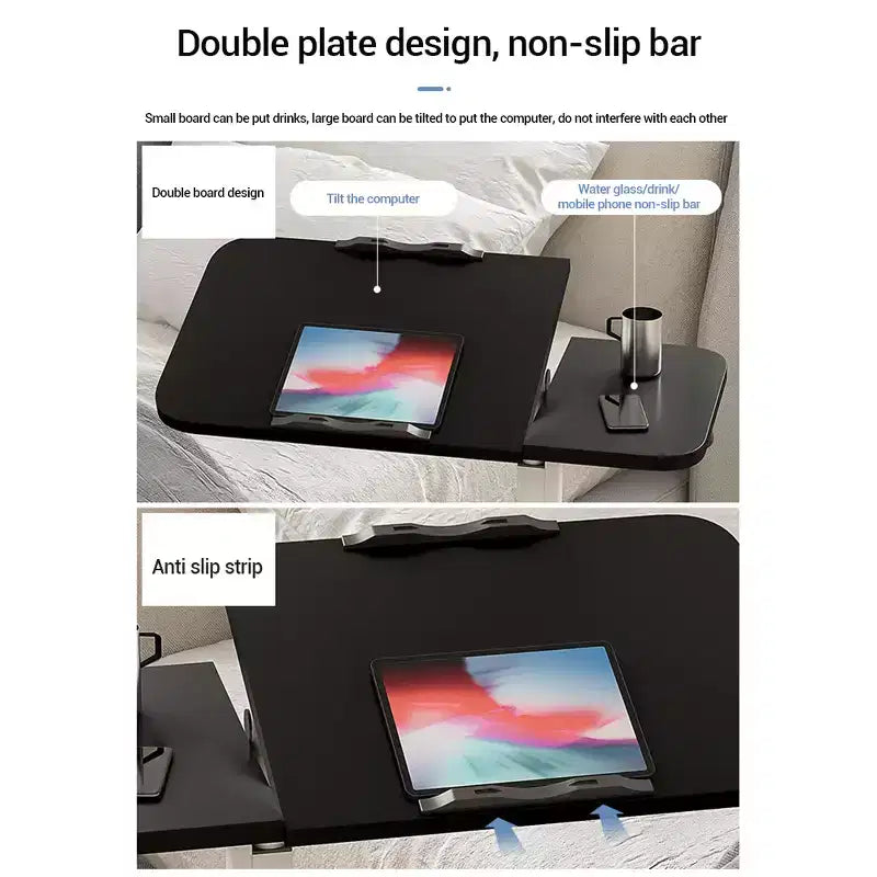 15.74 Mobile Standing Desk, Height-Adjustable Sit-Stand Desk with Tilt Desktop, Portable Standing Computer Desk for Small Home Office Space