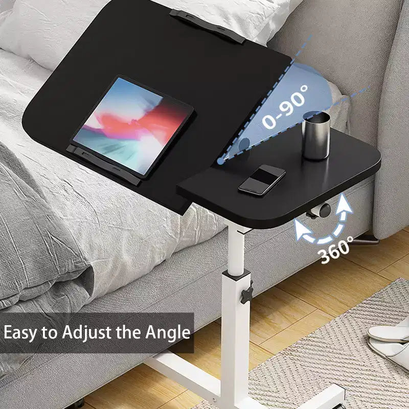 15.74 Mobile Standing Desk, Height-Adjustable Sit-Stand Desk with Tilt Desktop, Portable Standing Computer Desk for Small Home Office Space