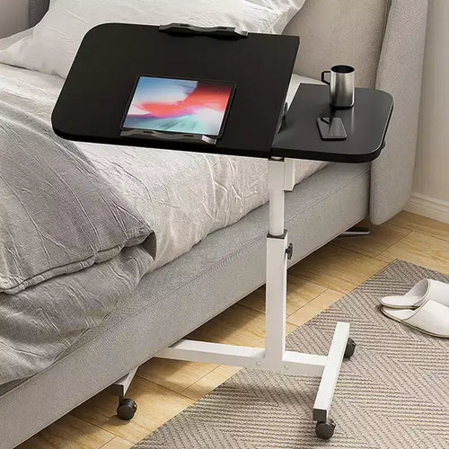 15.74 Mobile Standing Desk, Height-Adjustable Sit-Stand Desk with Tilt Desktop, Portable Standing Computer Desk for Small Home Office Space