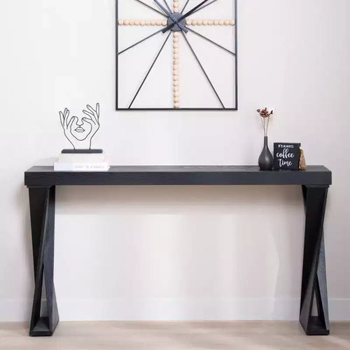 GDFStudio Bryce Modern 58.3 Wood Console Table with Crossed Legs
