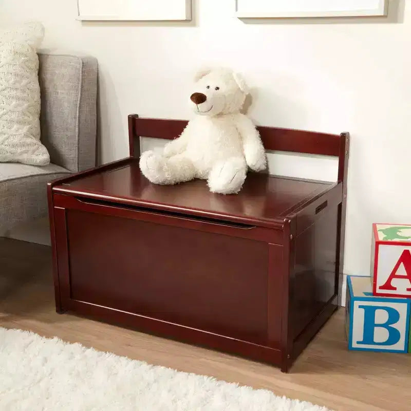 Melissa & Doug Wooden Toy Chest (Espresso): Storage Trunk with Clear Coated Finish, Holds 150 lbs