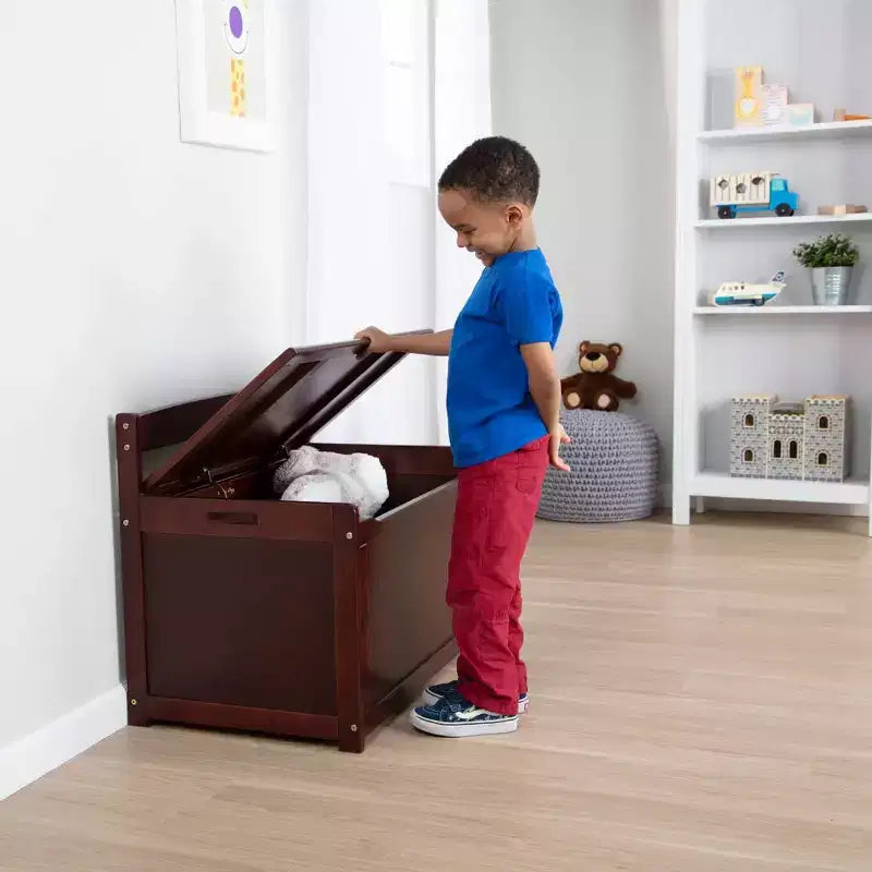 Melissa & Doug Wooden Toy Chest (Espresso): Storage Trunk with Clear Coated Finish, Holds 150 lbs