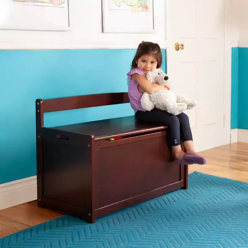 Melissa & Doug Wooden Toy Chest (Espresso): Storage Trunk with Clear Coated Finish, Holds 150 lbs