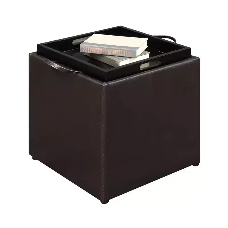 Designs4Comfort Park Avenue Single Ottoman with Stool and Reversible Tray - Breighton Home