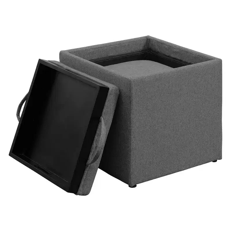 Designs4Comfort Park Avenue Single Ottoman with Stool and Reversible Tray - Breighton Home
