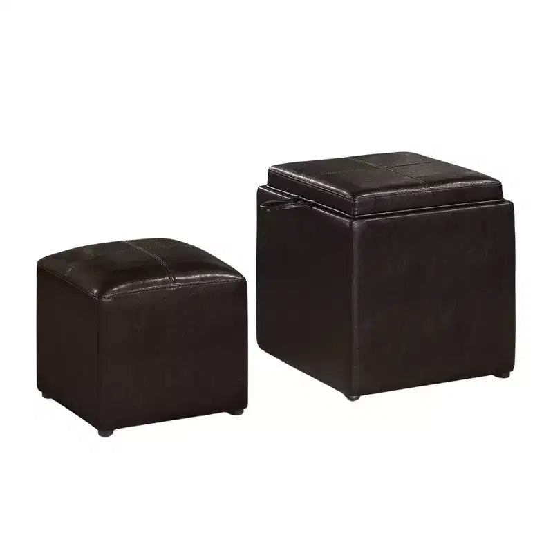 Designs4Comfort Park Avenue Single Ottoman with Stool and Reversible Tray - Breighton Home