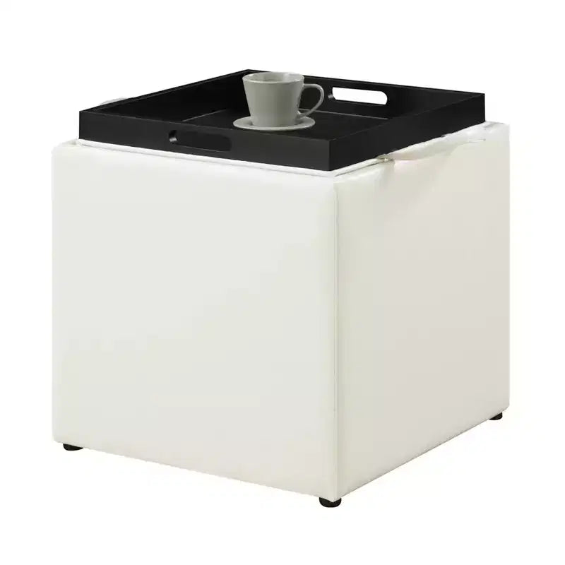 Designs4Comfort Park Avenue Single Ottoman with Stool and Reversible Tray - Breighton Home