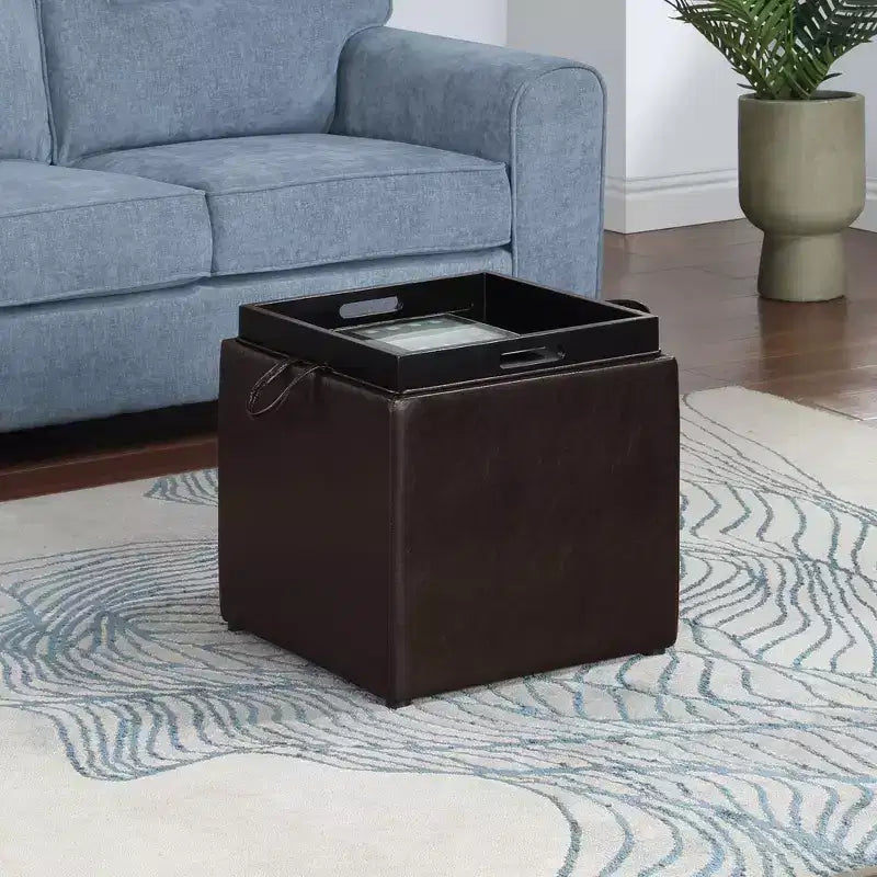 Designs4Comfort Park Avenue Single Ottoman with Stool and Reversible Tray - Breighton Home
